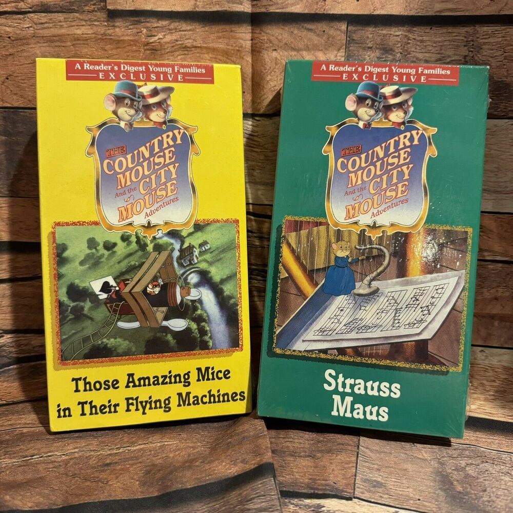 New Sealed Country Mouse City Mouse Adventures VHS Lot Strauss Flying Machines